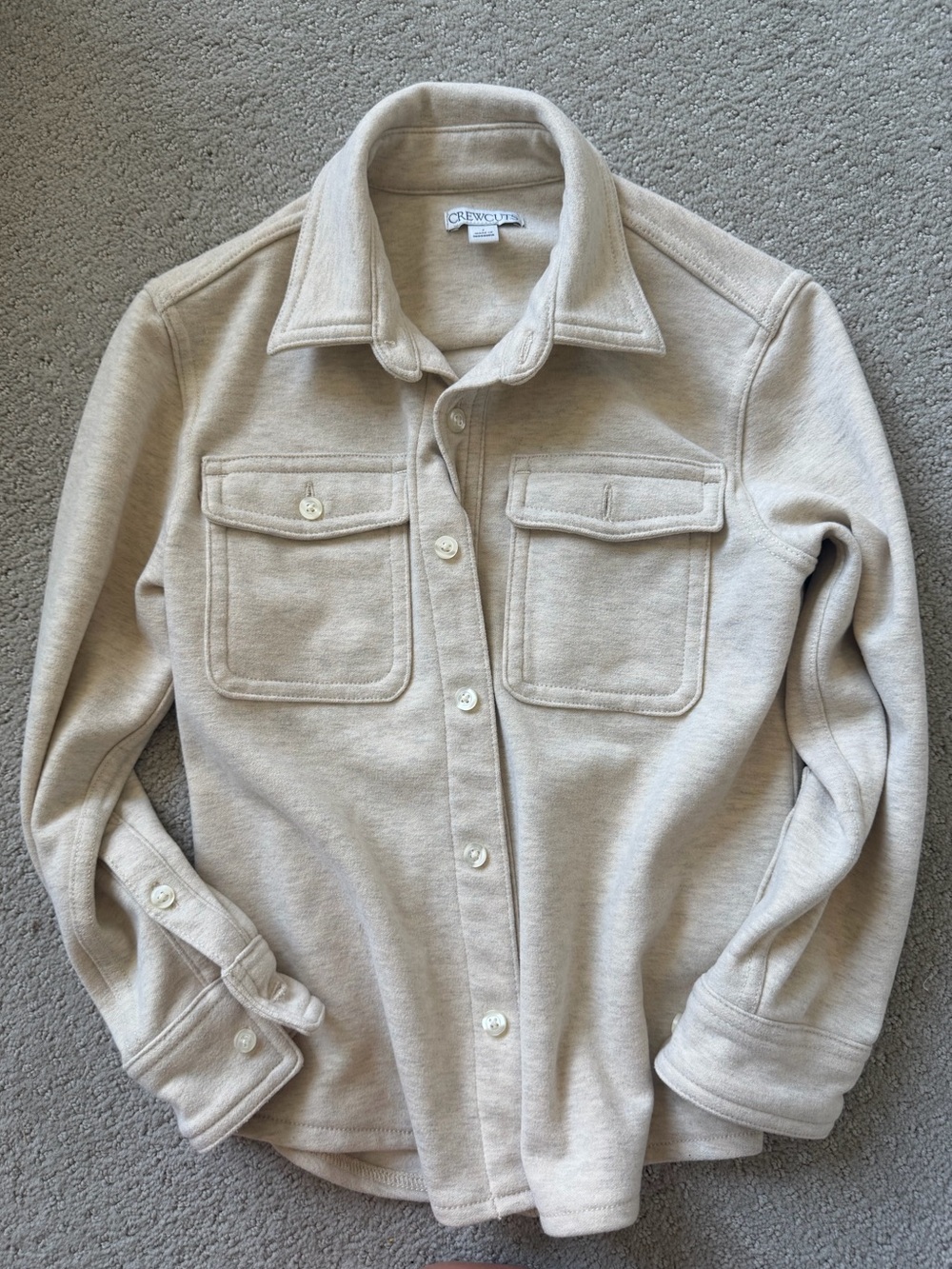 Crewcuts Neutral Cream Utility Jacket with Patch Pockets